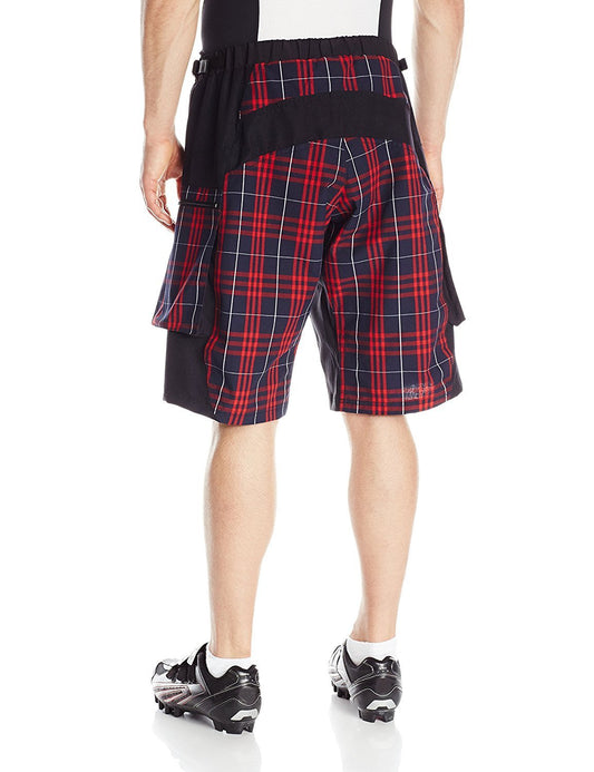 Outlaw Bullet Men's MTB Short Red Plaid (Medium)