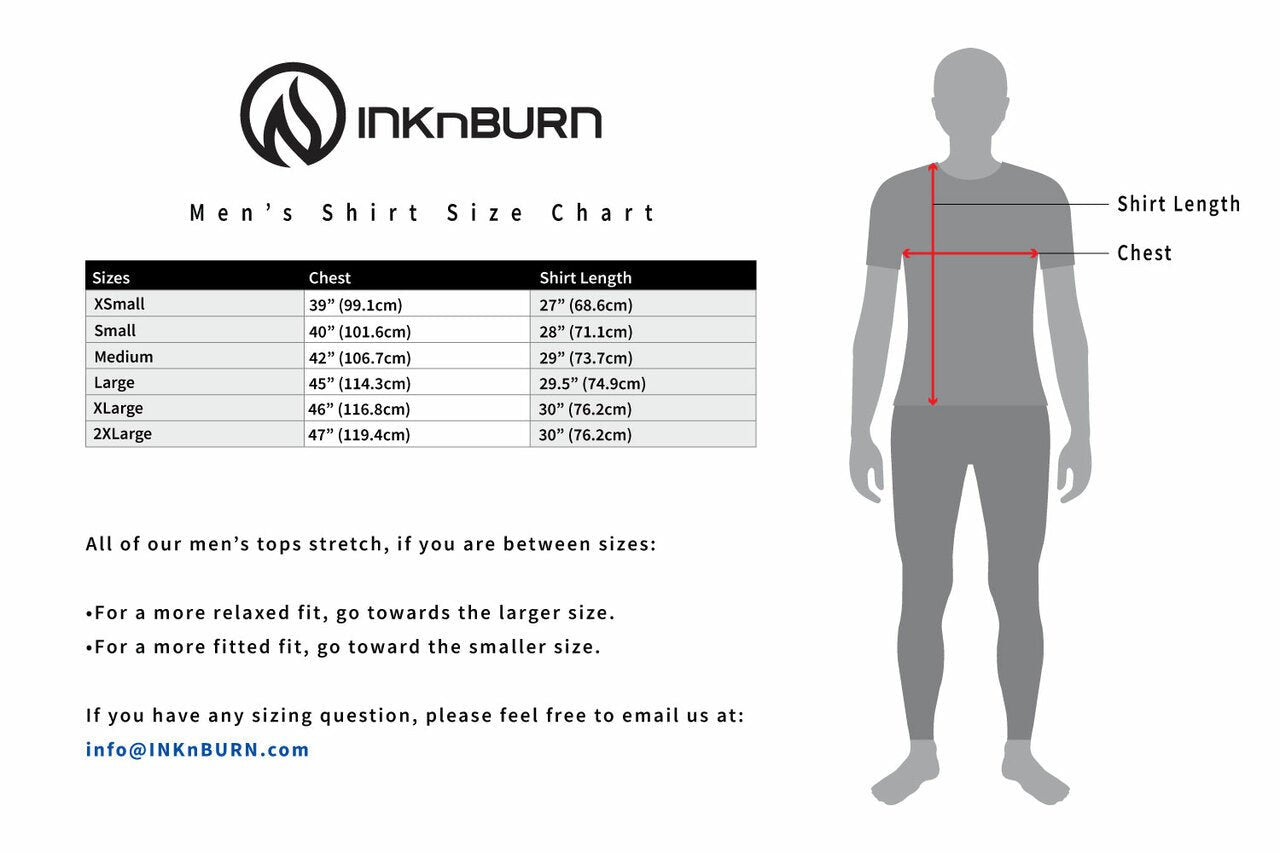 INKnBURN Men's Red, White & Blue Tech Shirt (Large)