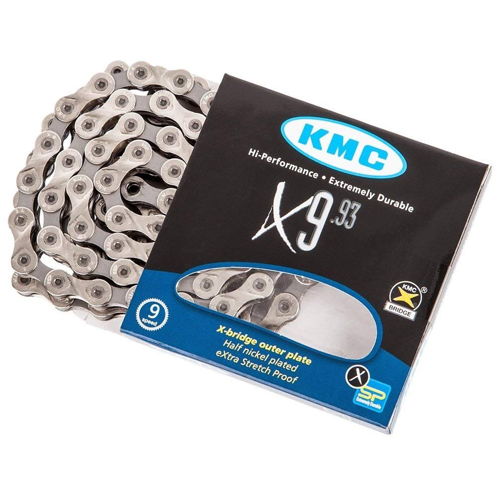 KMC X9.93 9-Speed Bike Chain, Silver/Black