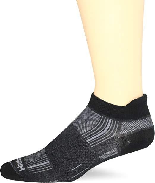 WrightSock Stride Socks with Tab, Black, Small