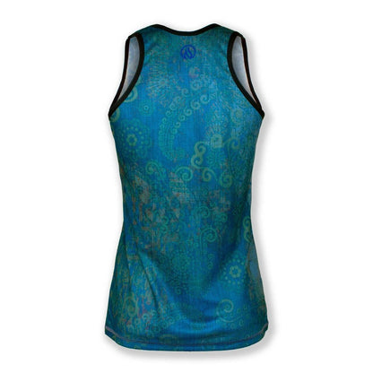INKnBURN Women's Turquoise Paisley Singlet (XS)