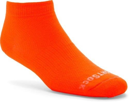 WrightSock Coolmesh II Double Layer Sock Low Cut, Neon Orange, Small