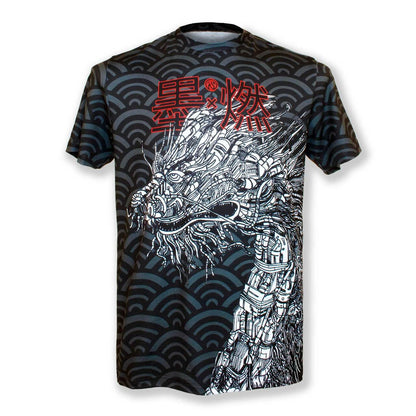 INKnBURN Men's Mecha Dragon Tech Cloud-Soft Shirt (Small)