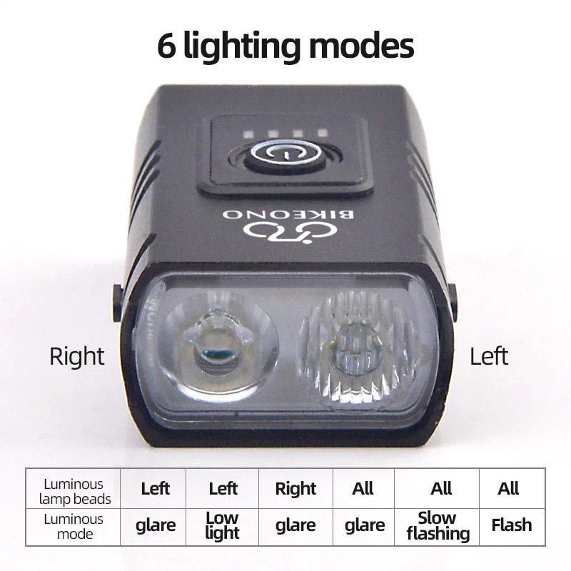 1000LM Bike Headlight T6 Bicycle Flashlight LED USB Rechargeable Torch Aluminum Alloy Cycling High Beam Low Accessories