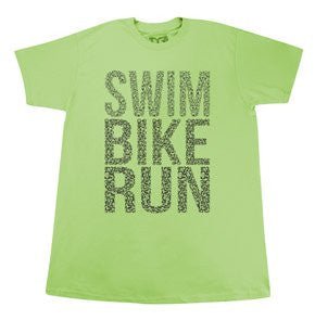 Tyr Men's Swim Bike Run Graphic T-Shirt - Lime 2XL