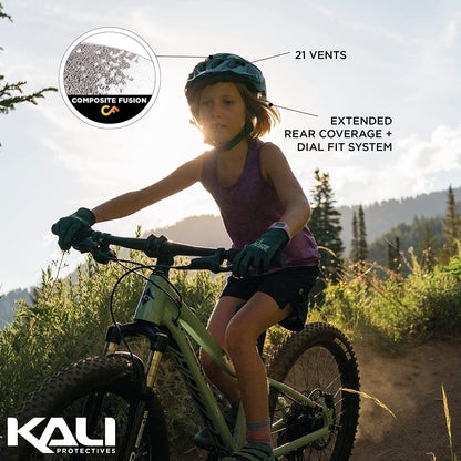 KALI PROTECTIVES Chakra Youth Bicycle Helmet - Pixel Gloss Green