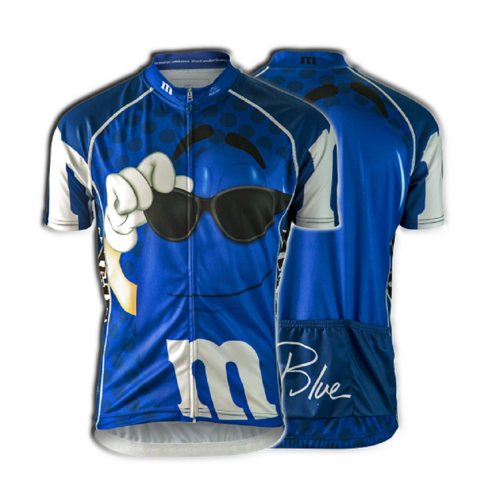 M&M's "Signature" Men's Cycling Jersey - Blue (Small) - 50% OFF!