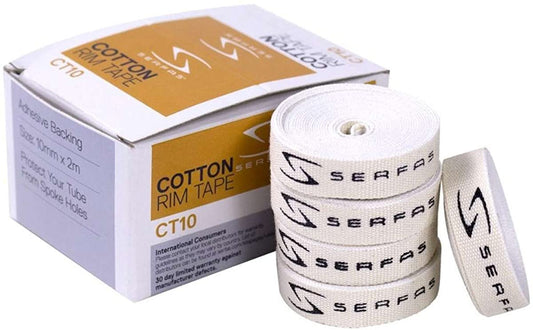 Serfas Cotton Bicycle Rim Tape - 10MM X 2M/10 Rolls - CT10