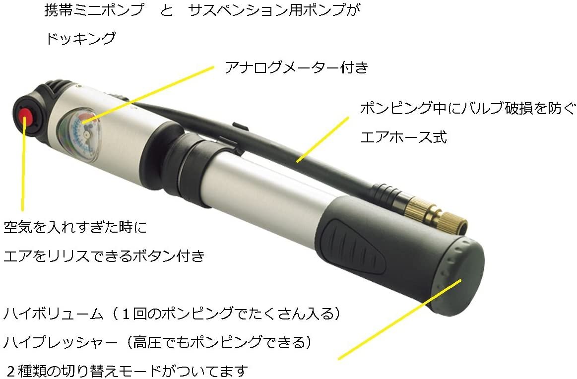 Serfas MP-2N1 2 in 1 Shock Mini Pump