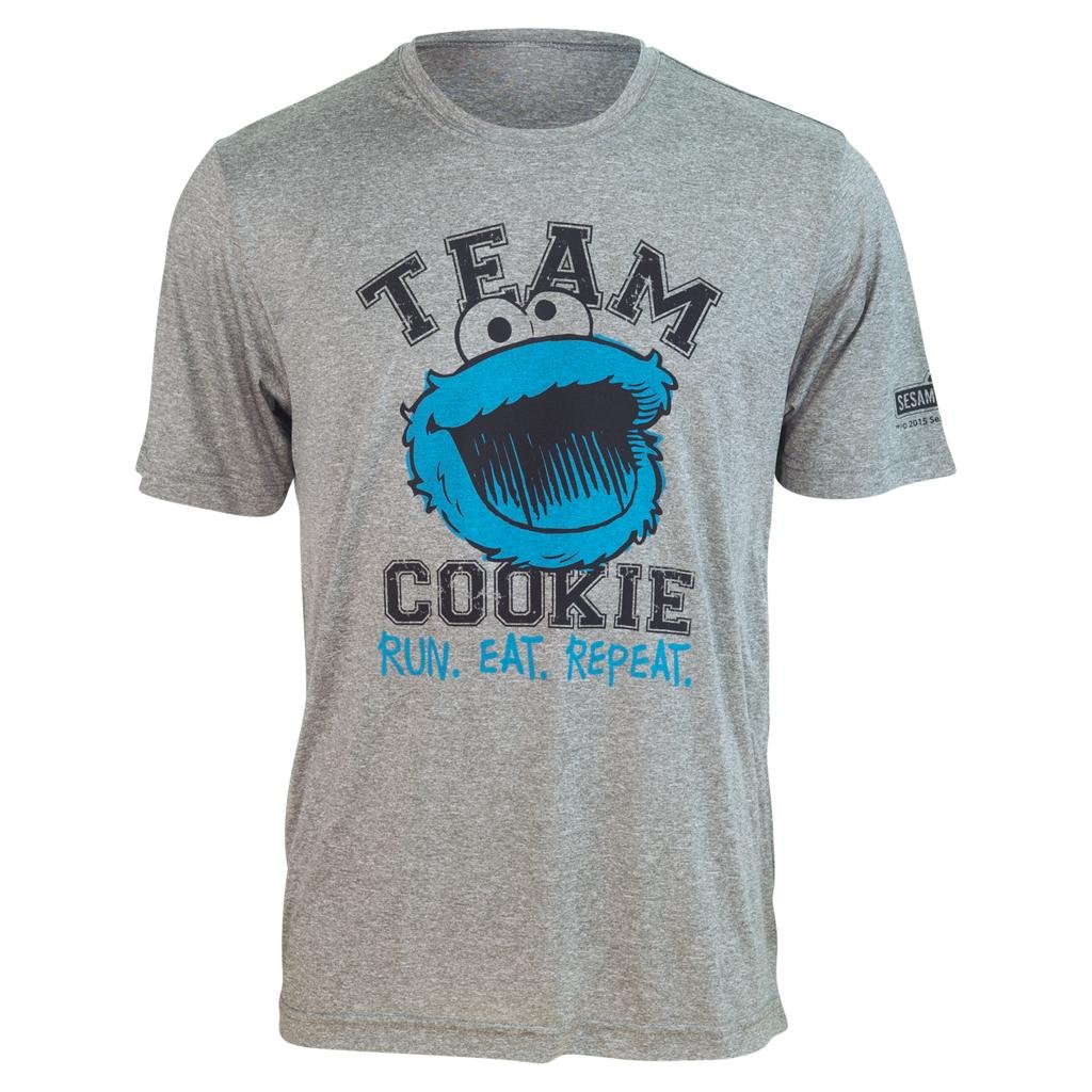 Sesame Street TEAM COOKIE MONSTER "Run. Eat. Repeat." Tech Shirt 2XL