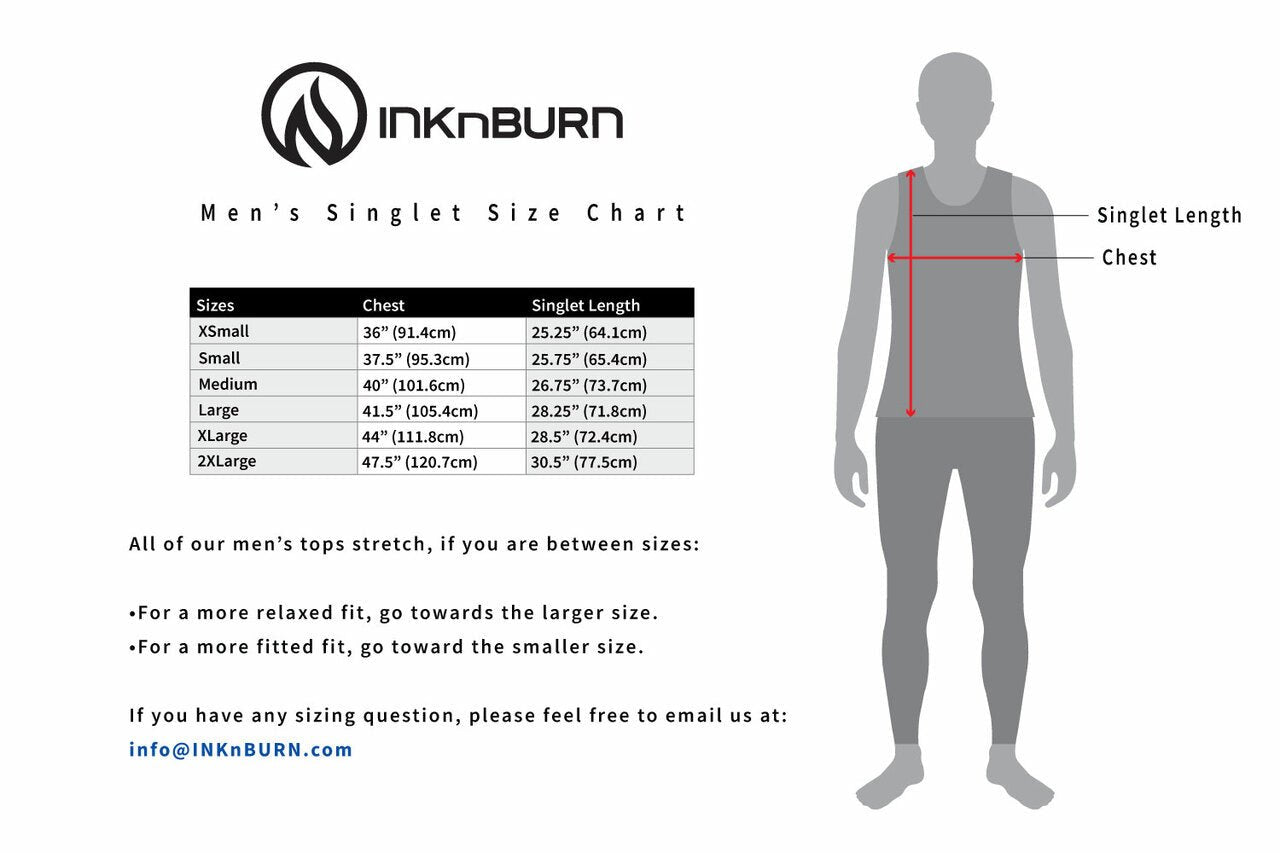 INKnBURN Men's Run or Diemond Singlet (S, L, XL, 2XL)