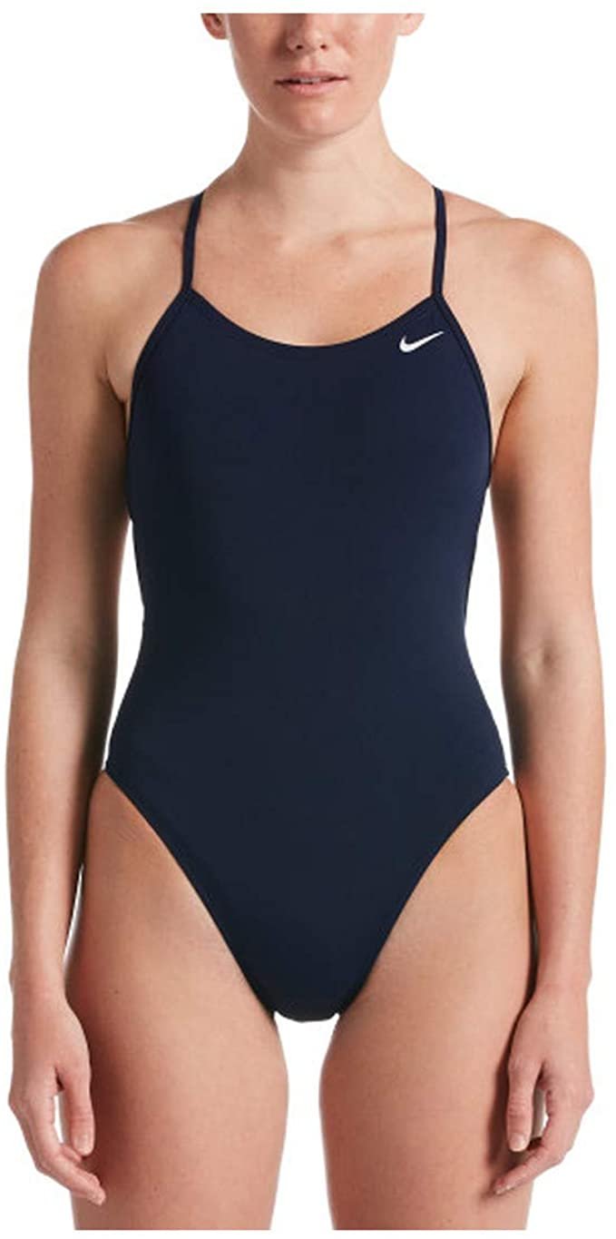 Nike Hydrastrong Lace-Up Tie Back One-Piece, Midnight Navy (Size 34)
