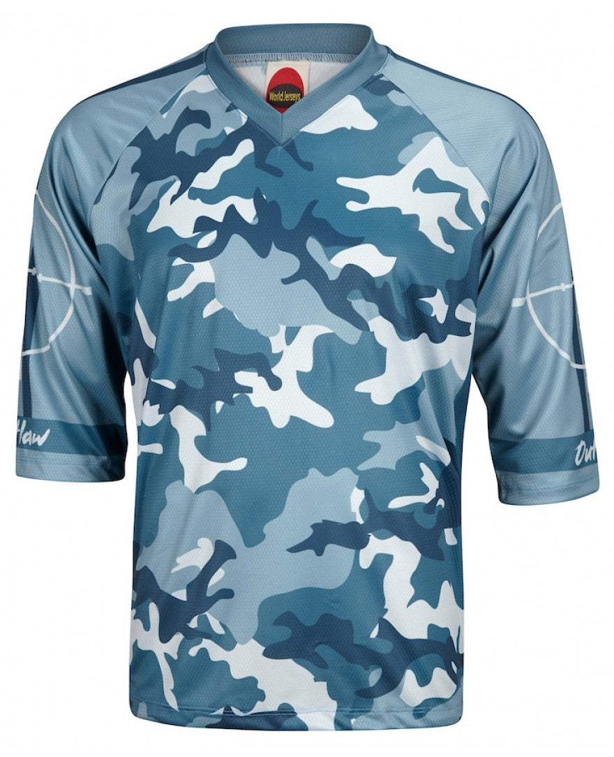 Outlaw Camo Blue Men's MTB Jersey (S, M, L, XL, 2XL, 3XL)