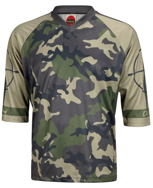 Outlaw Camo Green Men's MTB Cycling Jersey (S, M, L, XL, 2XL, 3XL)