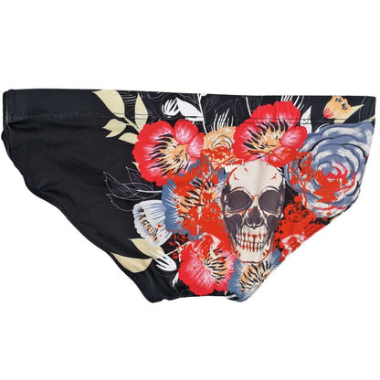 Skull Floral Men's Waterpolo Swim Brief