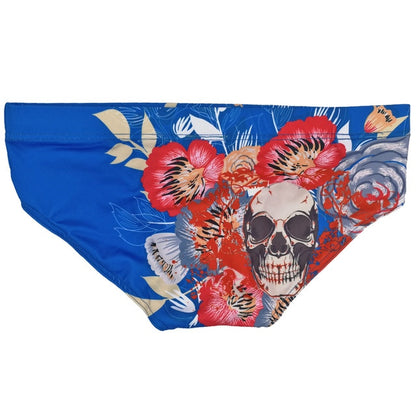 Skull Floral Men's Waterpolo Swim Brief