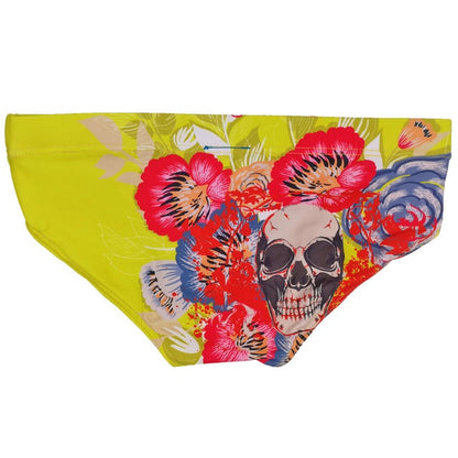 Skull Floral Men's Waterpolo Swim Brief