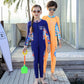 Little Kids One Piece Zip Front Long Sleeves Full Suit Sun Protection UPF 50+ Wetsuit