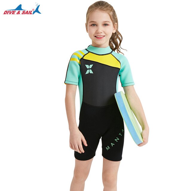 Dive&Sail Girls 2.5mm Short Sleeve Neoprene Wetsuit