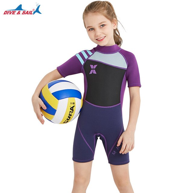 Dive&Sail Girls 2.5mm Short Sleeve Neoprene Wetsuit