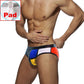 Patchwork Men's Low Waist Swim Brief Men Brief With Pad