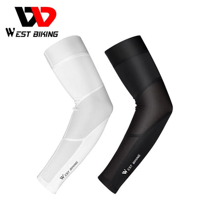 WEST BIKING Cycling Arm Sleeves with Cooler Ice Breathable UV Protection Fabric