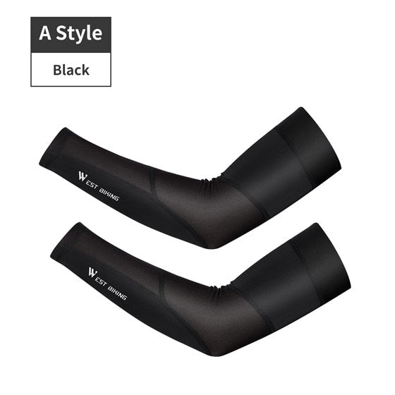 WEST BIKING Cycling Arm Sleeves with Cooler Ice Breathable UV Protection Fabric