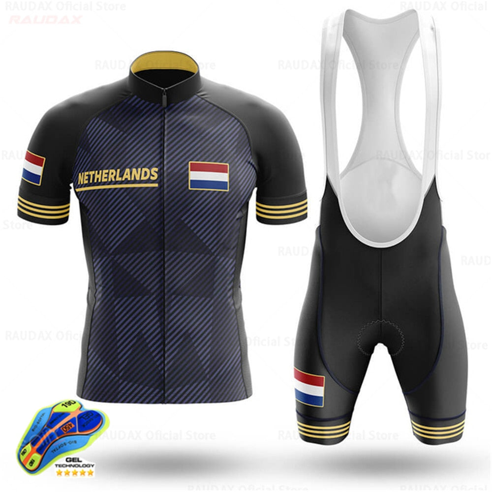 Netherlands Men's Cycling Jersey Bib Short Kit