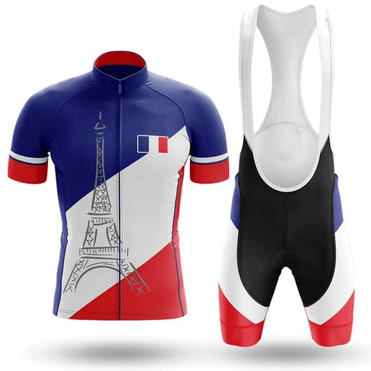 France Men's Cycling Jersey Short Kit