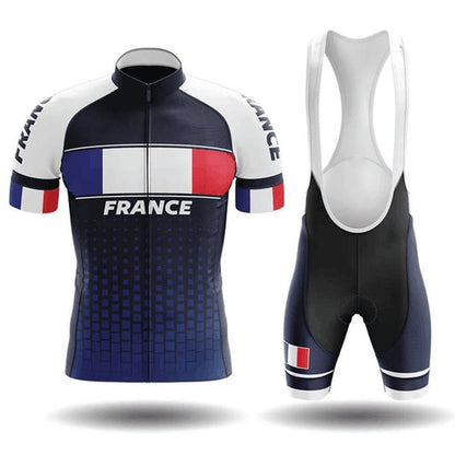 France Men's Cycling Jersey Short Kit