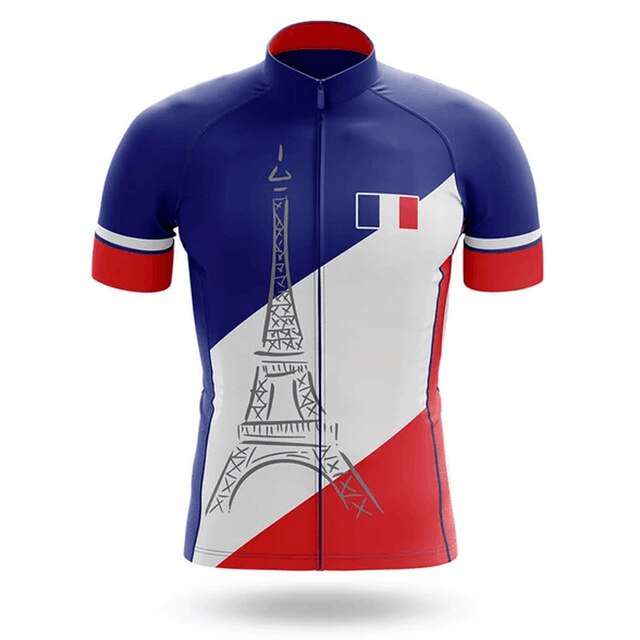 France Men's Cycling Jersey Short Kit
