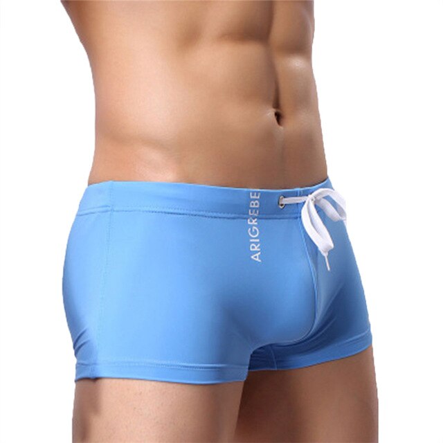 Men Swim Square Leg Athletic Shorts