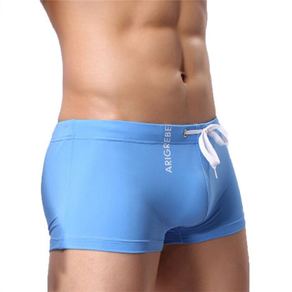 Men Swim Square Leg Athletic Shorts