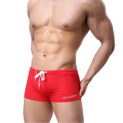Men Swim Square Leg Athletic Shorts