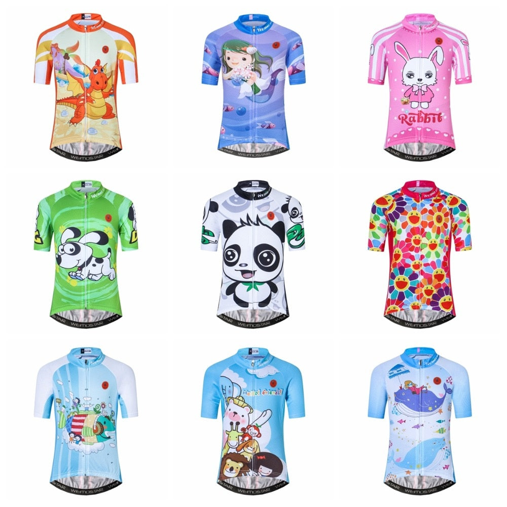 Children's Cartoon Cycling Jersey