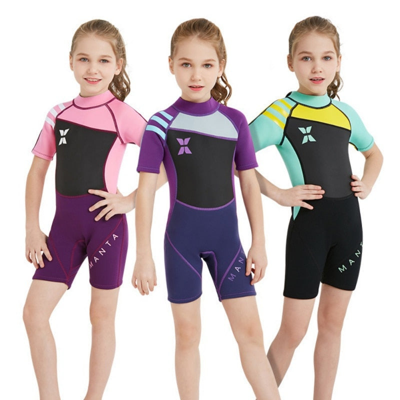 Boys And Girls Neoprene/Nylon Shorty Wetsuit