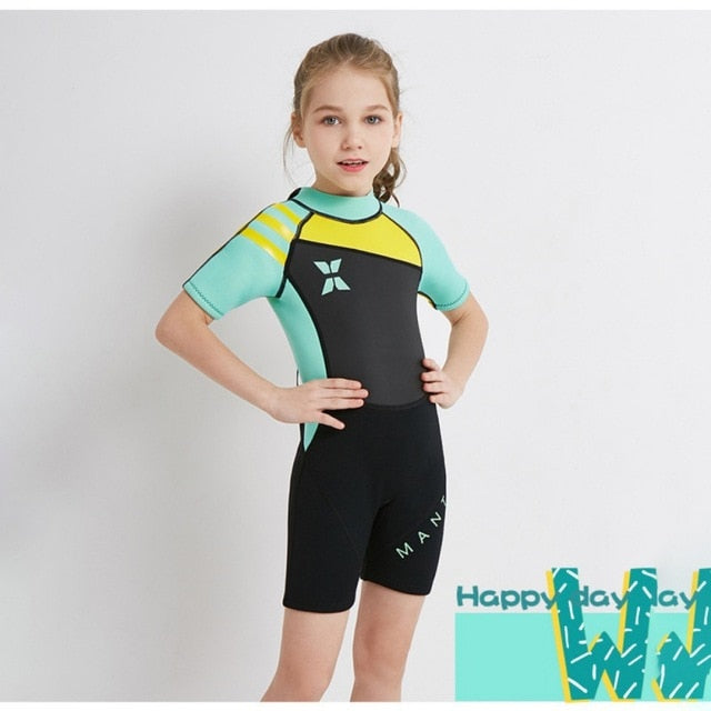 Boys And Girls Neoprene/Nylon Shorty Wetsuit