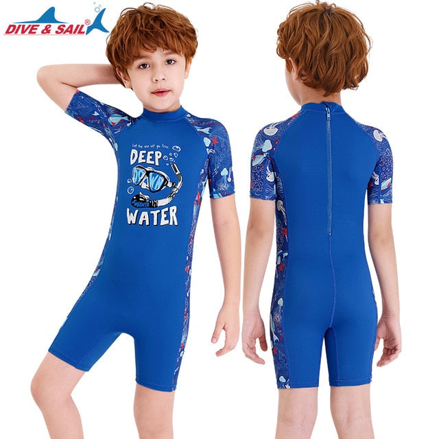 Kids Thermal Lycra Wetsuit / Swimsuit Shorty (with Back Zipper)
