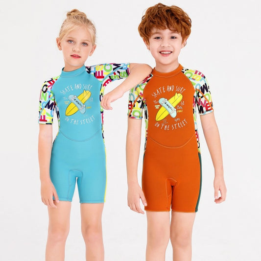Kids Neoprene One Piece Swim Suit with Back Zipper
