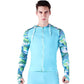 SABOLAY Compression Men's Rash Guard Swimsuit Hooded Shirt with Zipper