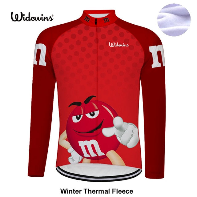 M&Ms Men's Winter Long Sleeved Warm Fleece Cycling Jersey