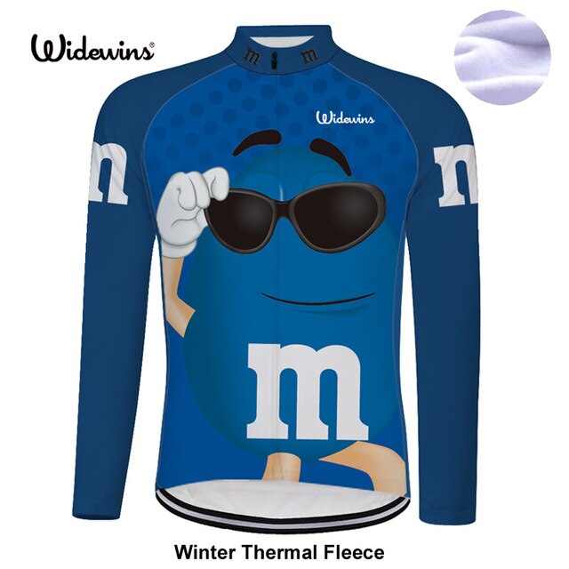 M&Ms Men's Winter Long Sleeved Warm Fleece Cycling Jersey