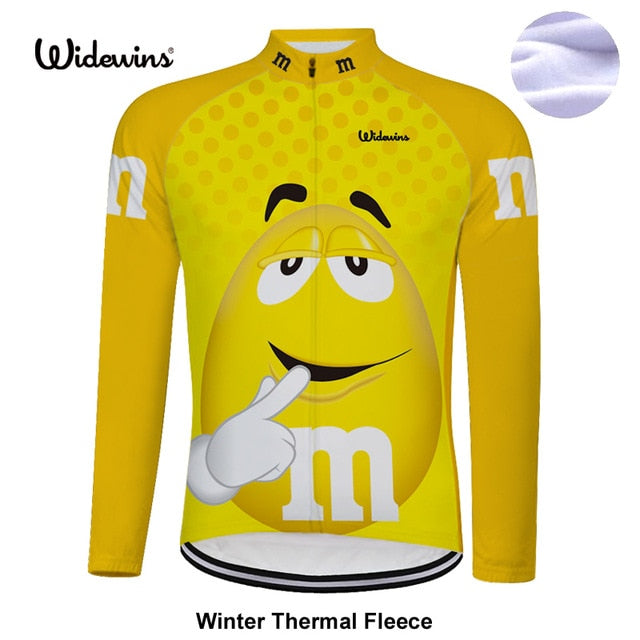 M&Ms Men's Winter Long Sleeved Warm Fleece Cycling Jersey