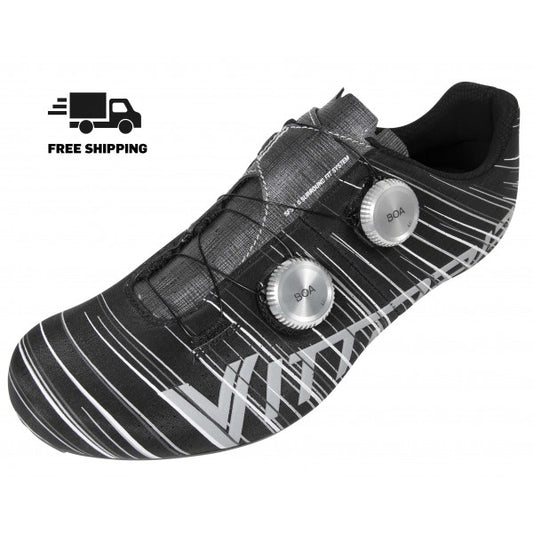 Vittoria Revolve Road Cycling Shoes - Silk Matte Black (with Silver Boa)