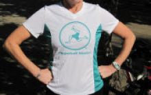Womens Technical T Shirt. Perpetual Motion, Teal (XS, S)