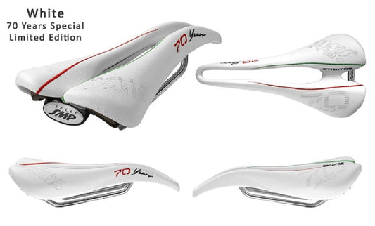Selle SMP Stratos Pro Saddle with Steel Rails (70th Anniversary - White)