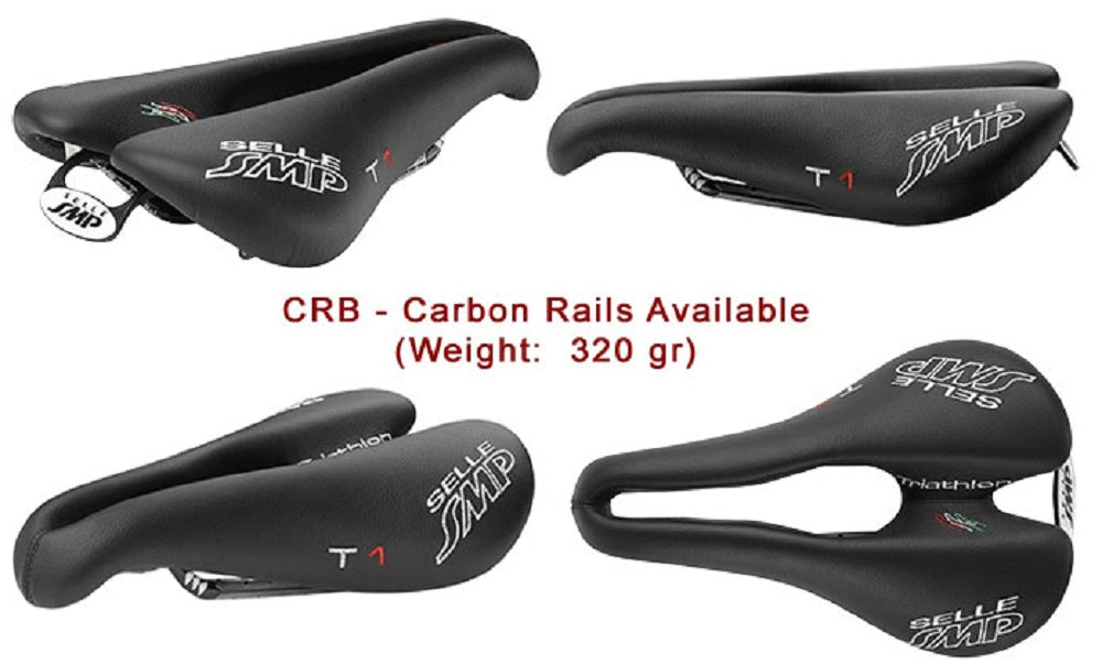 Selle SMP TRIATHLON Bicycle Saddle Seat - T1 with Carbon Rails