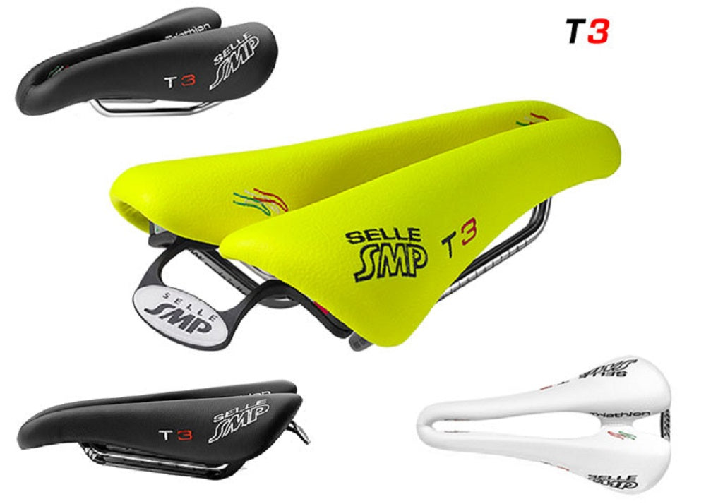 T3 Triathlon Bicycle Saddle (with Steel Rails)