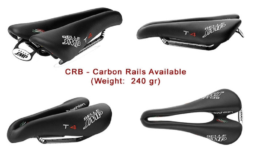 Selle SMP TRIATHLON Bicycle Saddle - T4 with Carbon Rails
